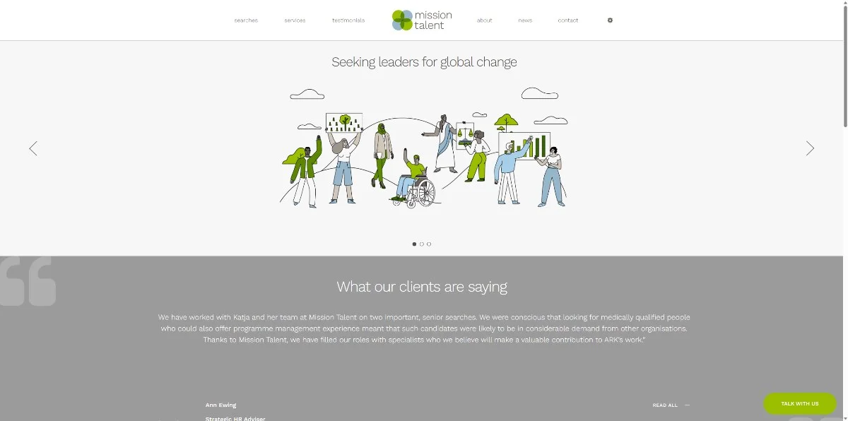 Mission Talent desktop preview