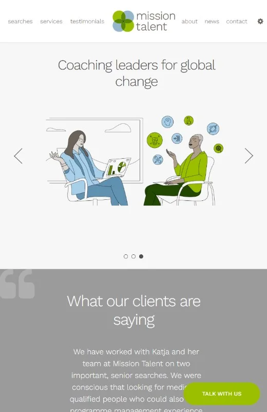 Mission Talent tablet preview