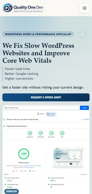 Quality One Dev mobile preview