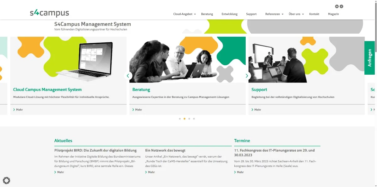 S4Campus desktop preview