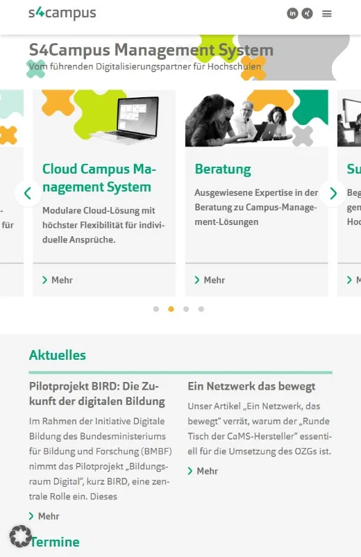S4Campus tablet preview