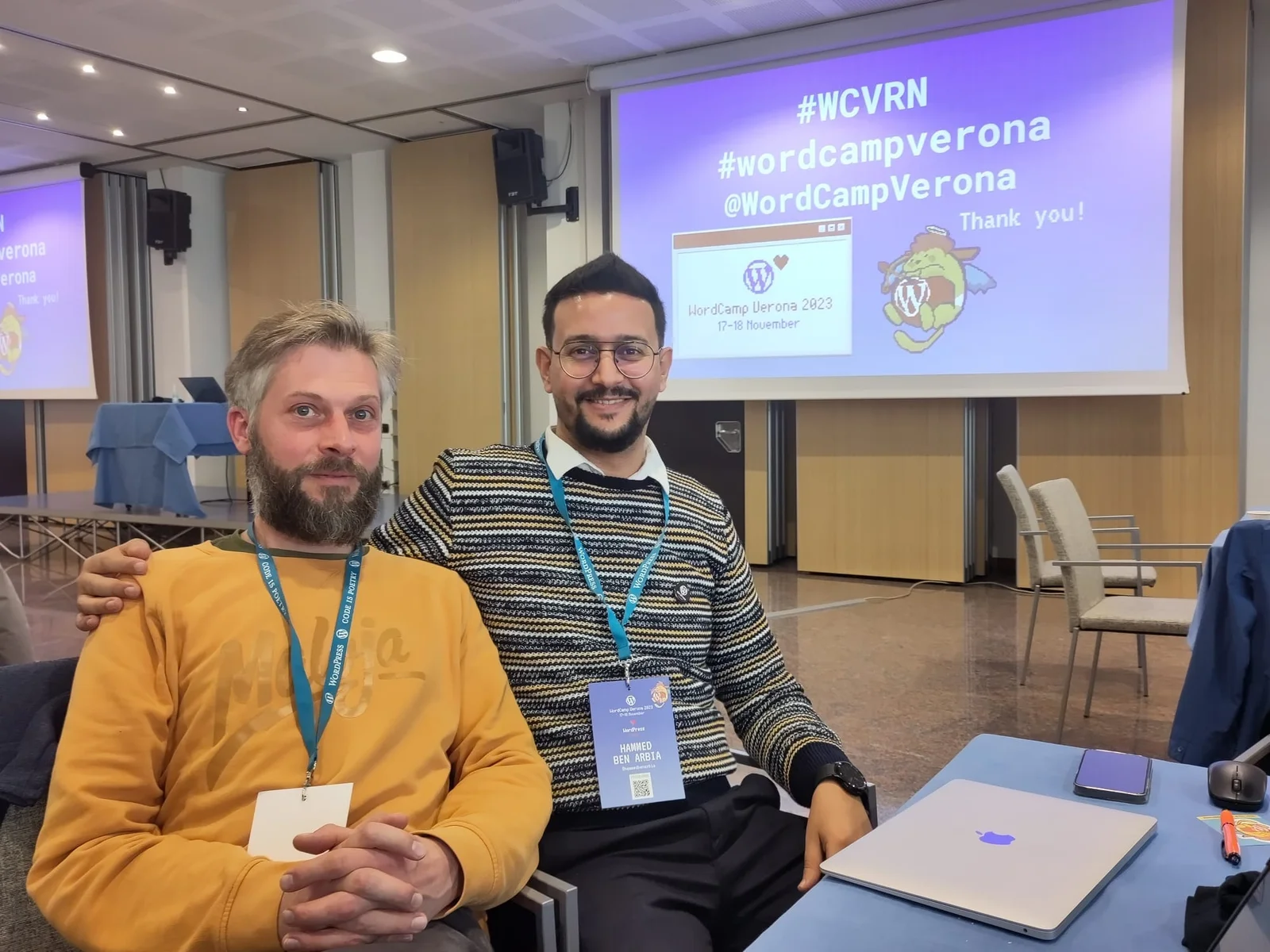 Hammed at WordCamp Verona with fellow attendees